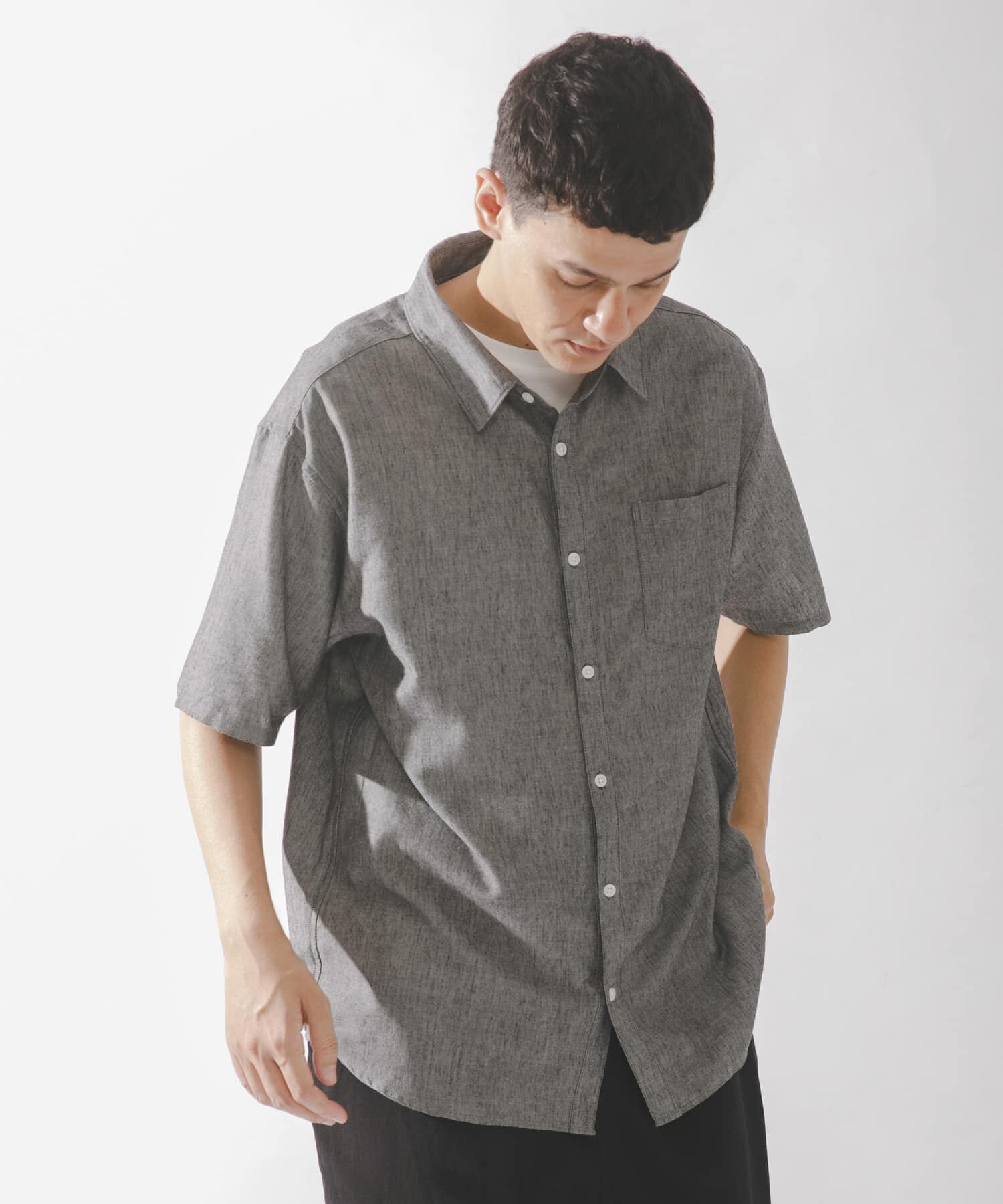 Sonny Label 「接触冷感リネン混ショートスリーブシャツ」|シャツ・ブラウス|