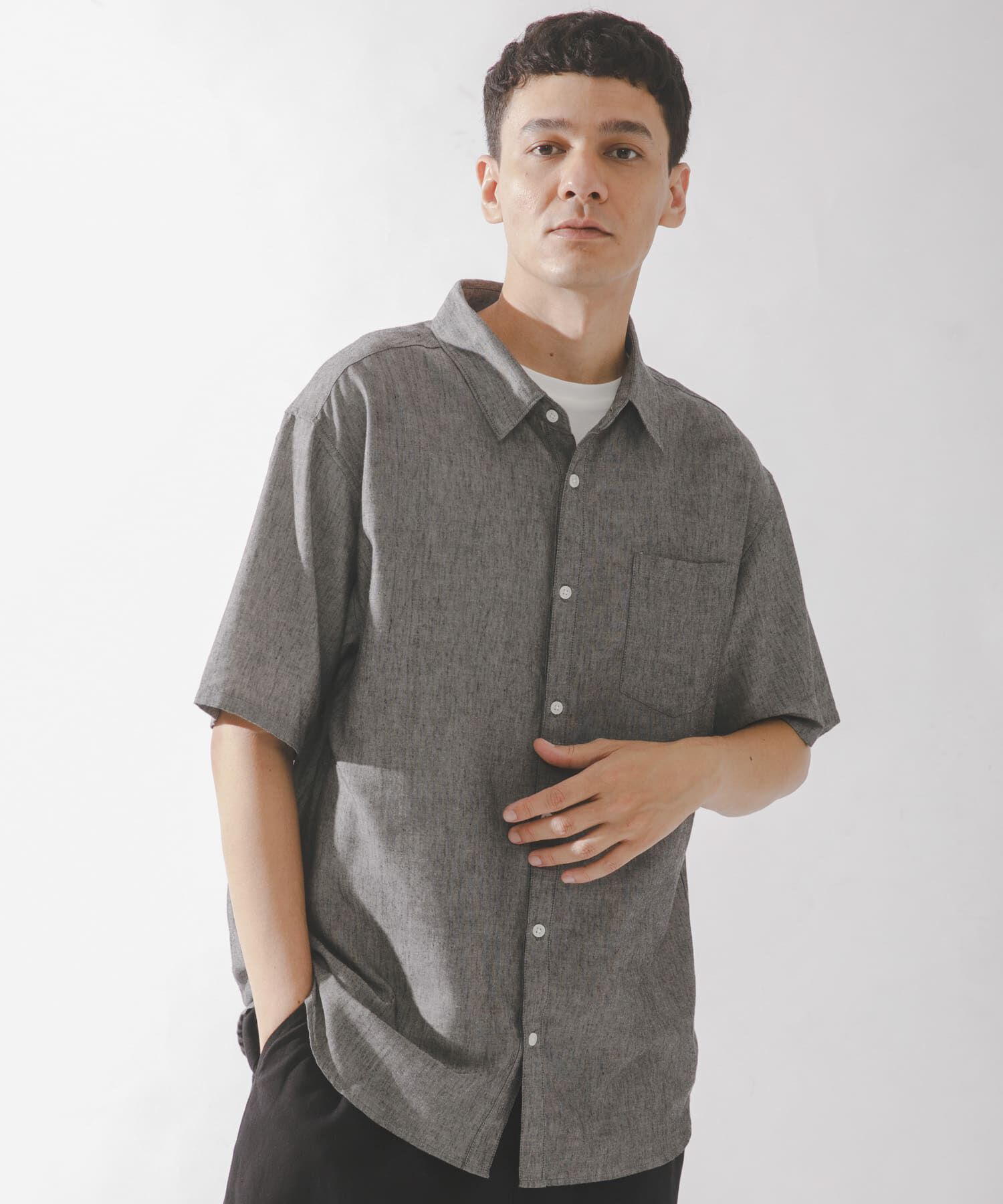 Sonny Label 「接触冷感リネン混ショートスリーブシャツ」|シャツ・ブラウス|