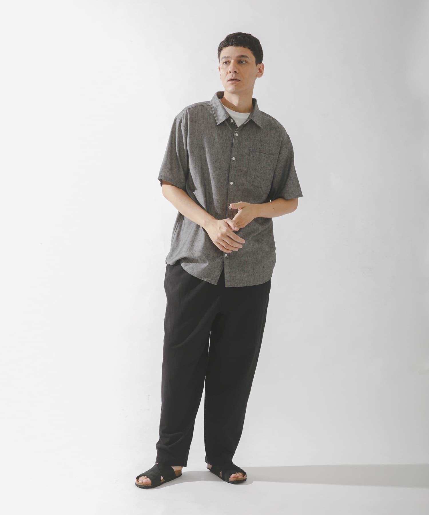 Sonny Label 「接触冷感リネン混ショートスリーブシャツ」|シャツ・ブラウス|