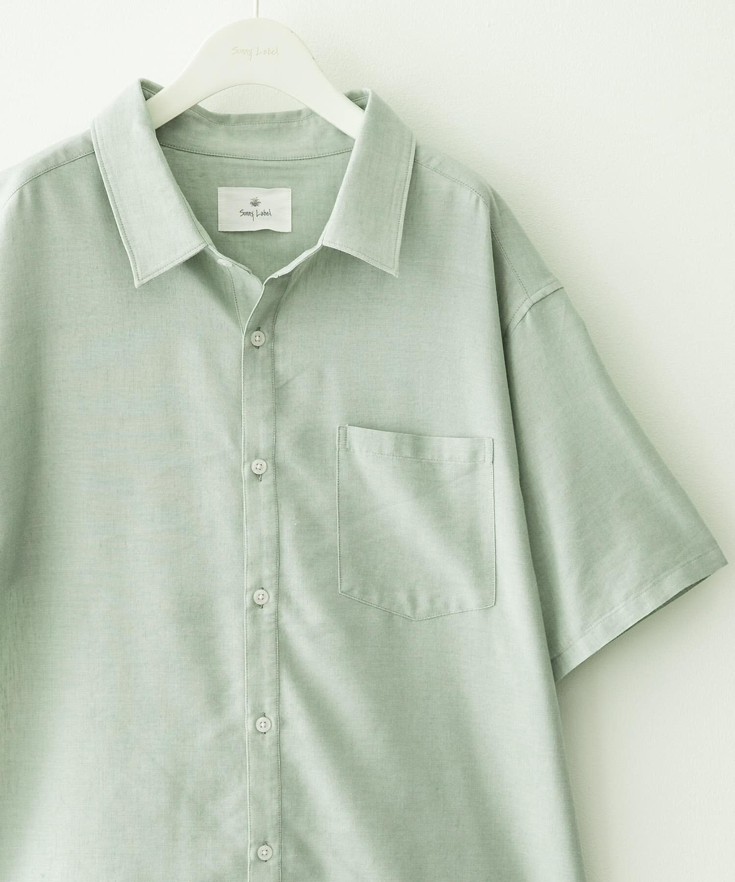 Sonny Label 「接触冷感リネン混ショートスリーブシャツ」|シャツ・ブラウス|グリーン