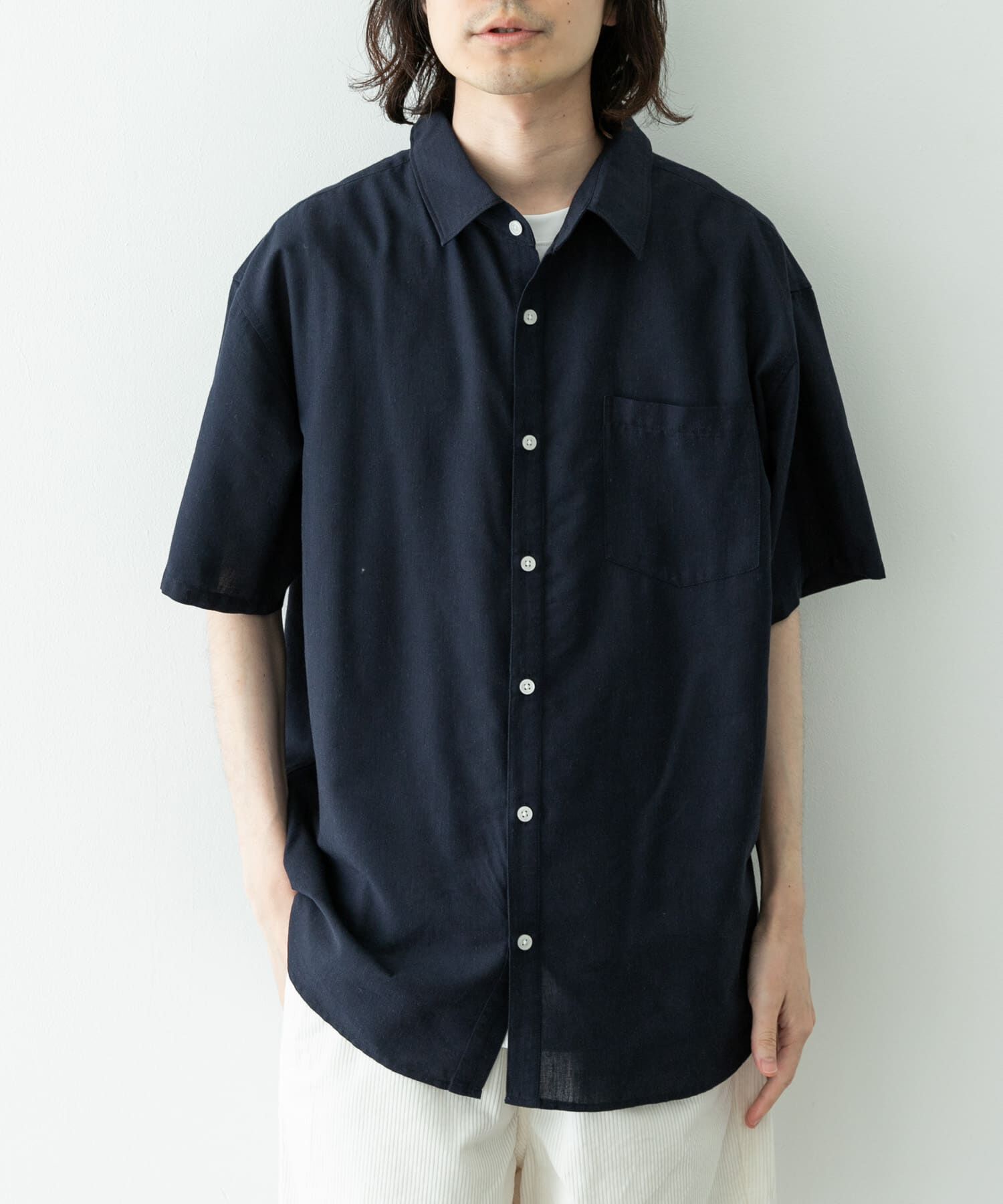 Sonny Label 「接触冷感リネン混ショートスリーブシャツ」|シャツ・ブラウス|