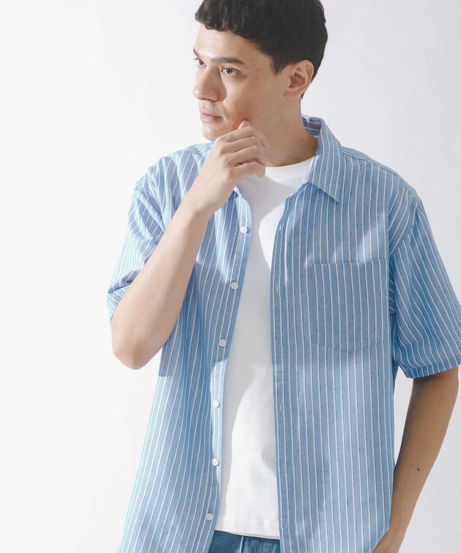 Sonny Label 「接触冷感リネン混ショートスリーブシャツ」|シャツ・ブラウス|