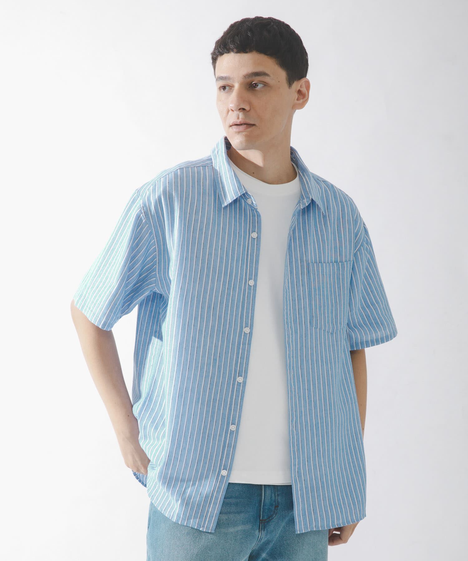 Sonny Label 「接触冷感リネン混ショートスリーブシャツ」|シャツ・ブラウス|