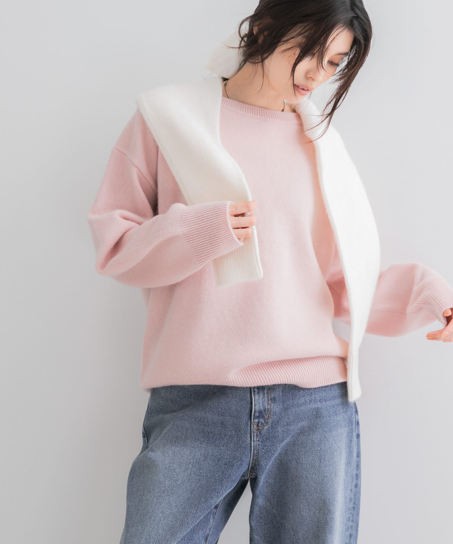URBAN RESEARCH ROSSO「カシミヤシルクブレンドボートネックニット」|ニット・セーター|