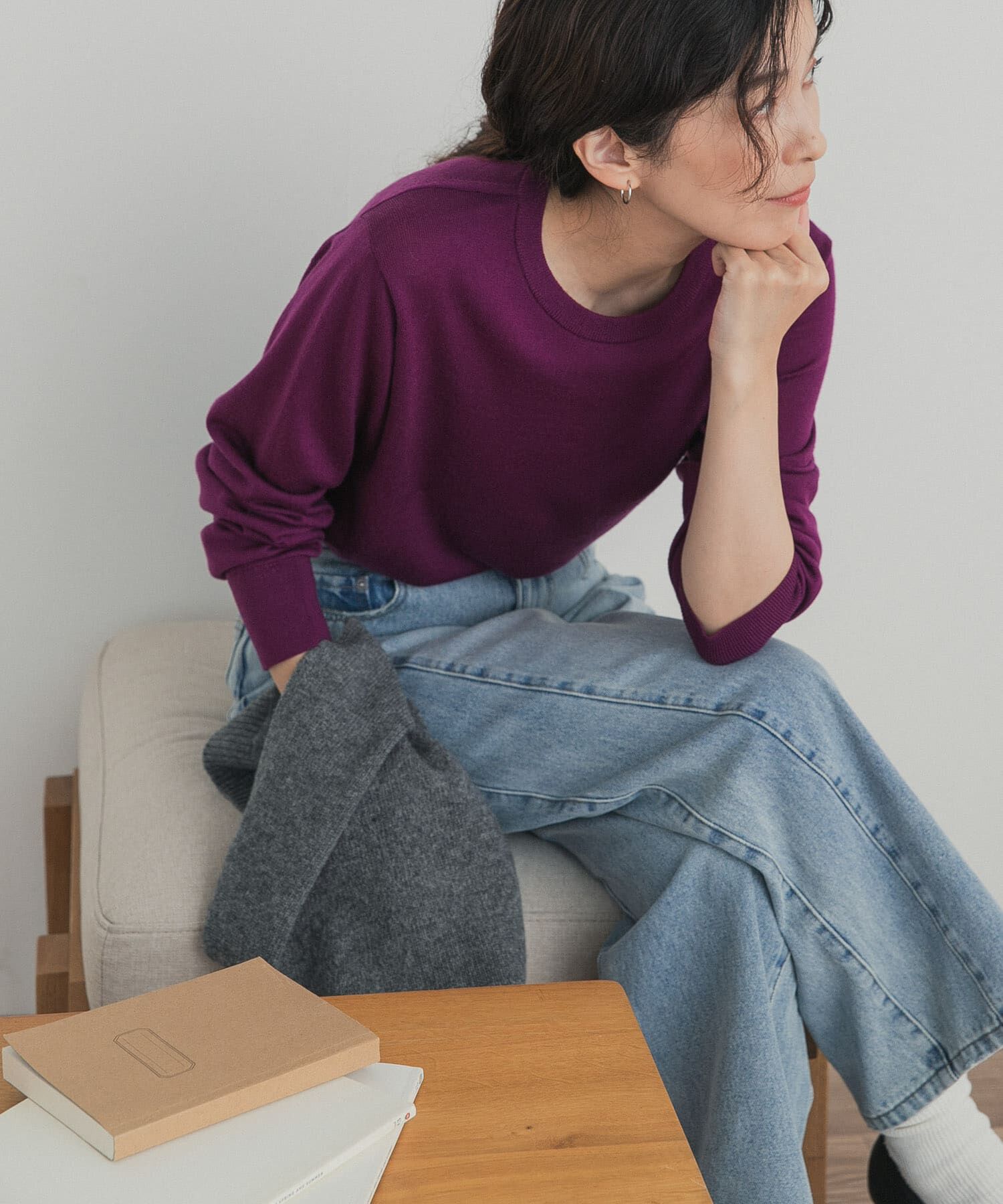 URBAN RESEARCH DOORS「ウォッシャブルウールクルーネックプルオーバー」|ニット・セーター|