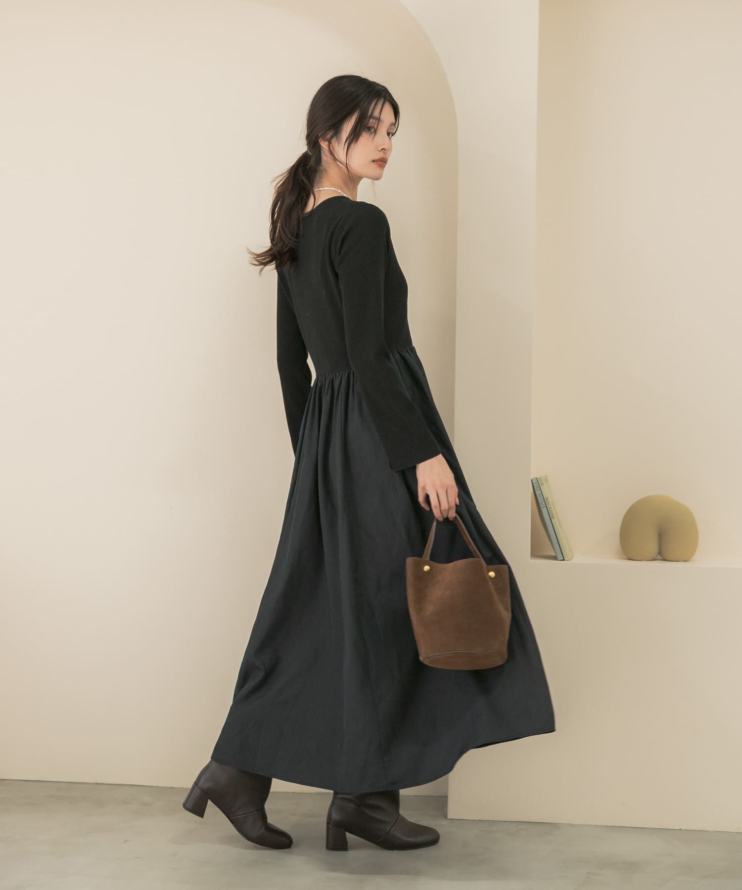 URBAN RESEARCH ROSSO「『WEB限定』キーネックドッキングワンピース」|ワンピース|