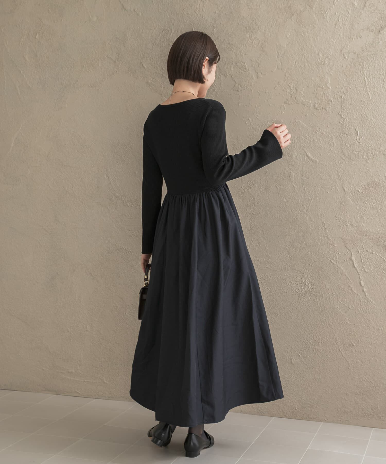 URBAN RESEARCH ROSSO「『WEB限定』キーネックドッキングワンピース」|ワンピース|