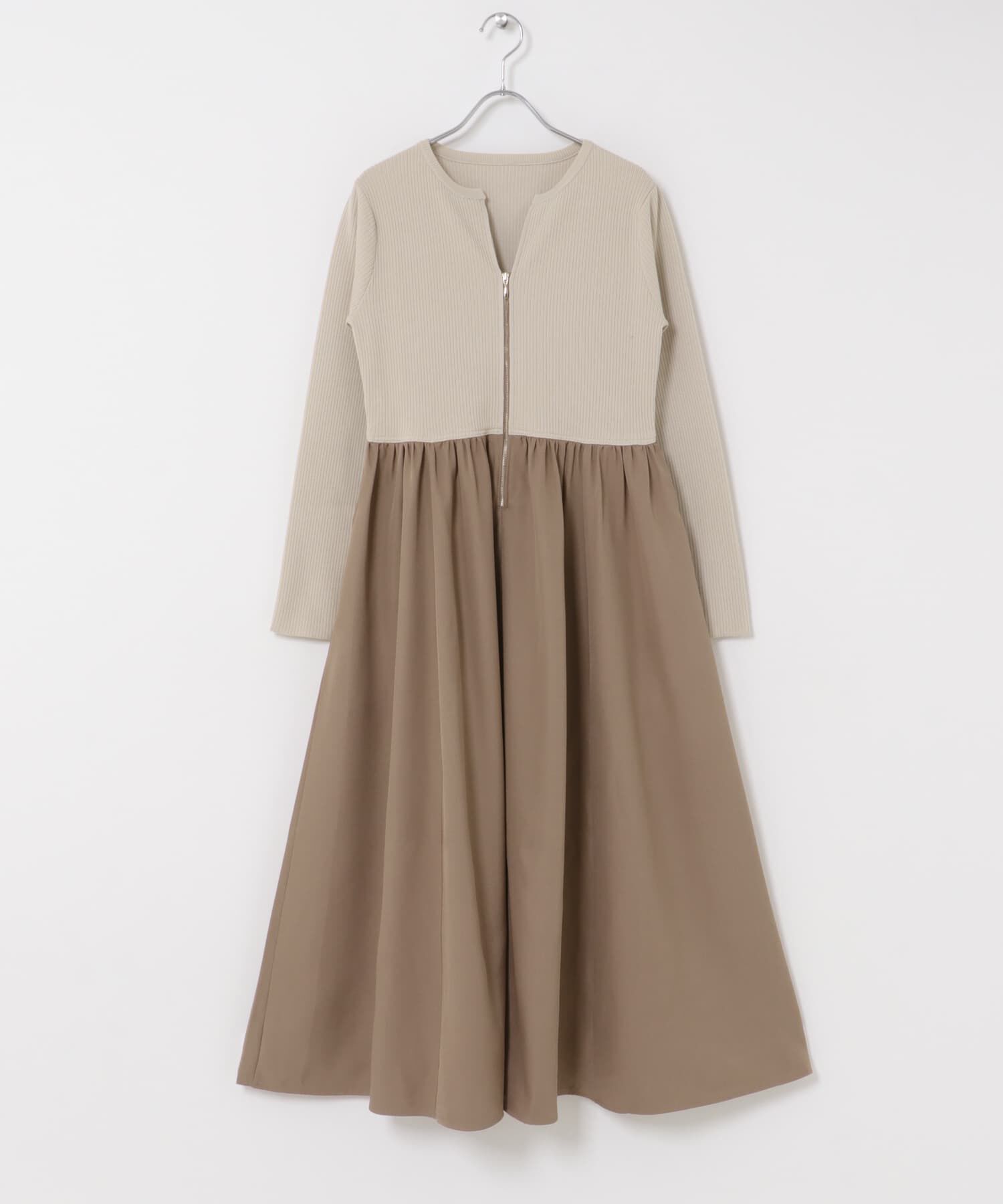 URBAN RESEARCH ROSSO「『WEB限定』キーネックドッキングワンピース」|ワンピース|