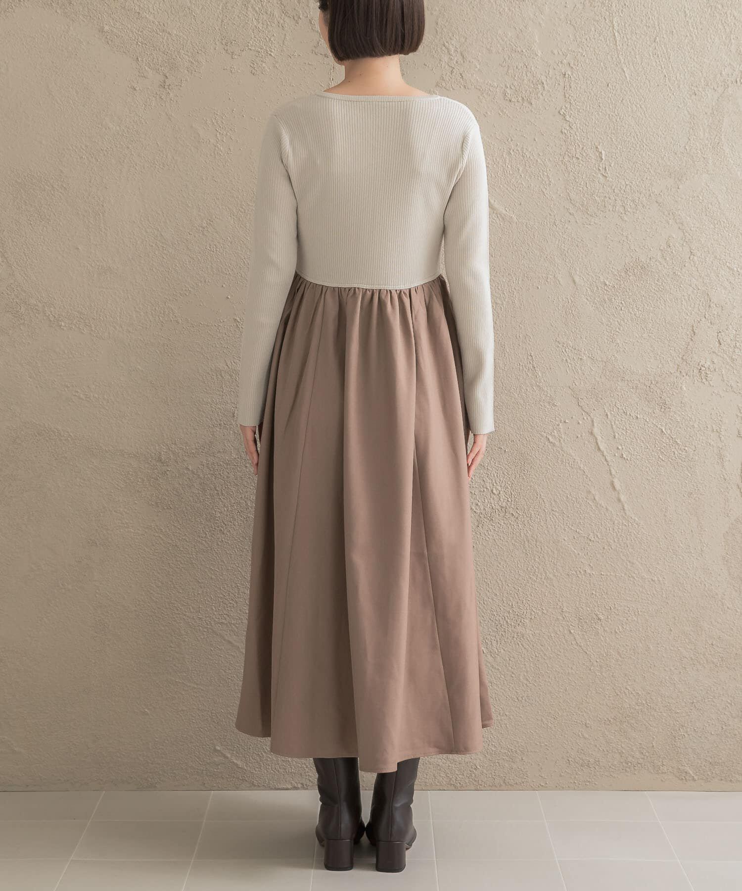 URBAN RESEARCH ROSSO「『WEB限定』キーネックドッキングワンピース」|ワンピース|