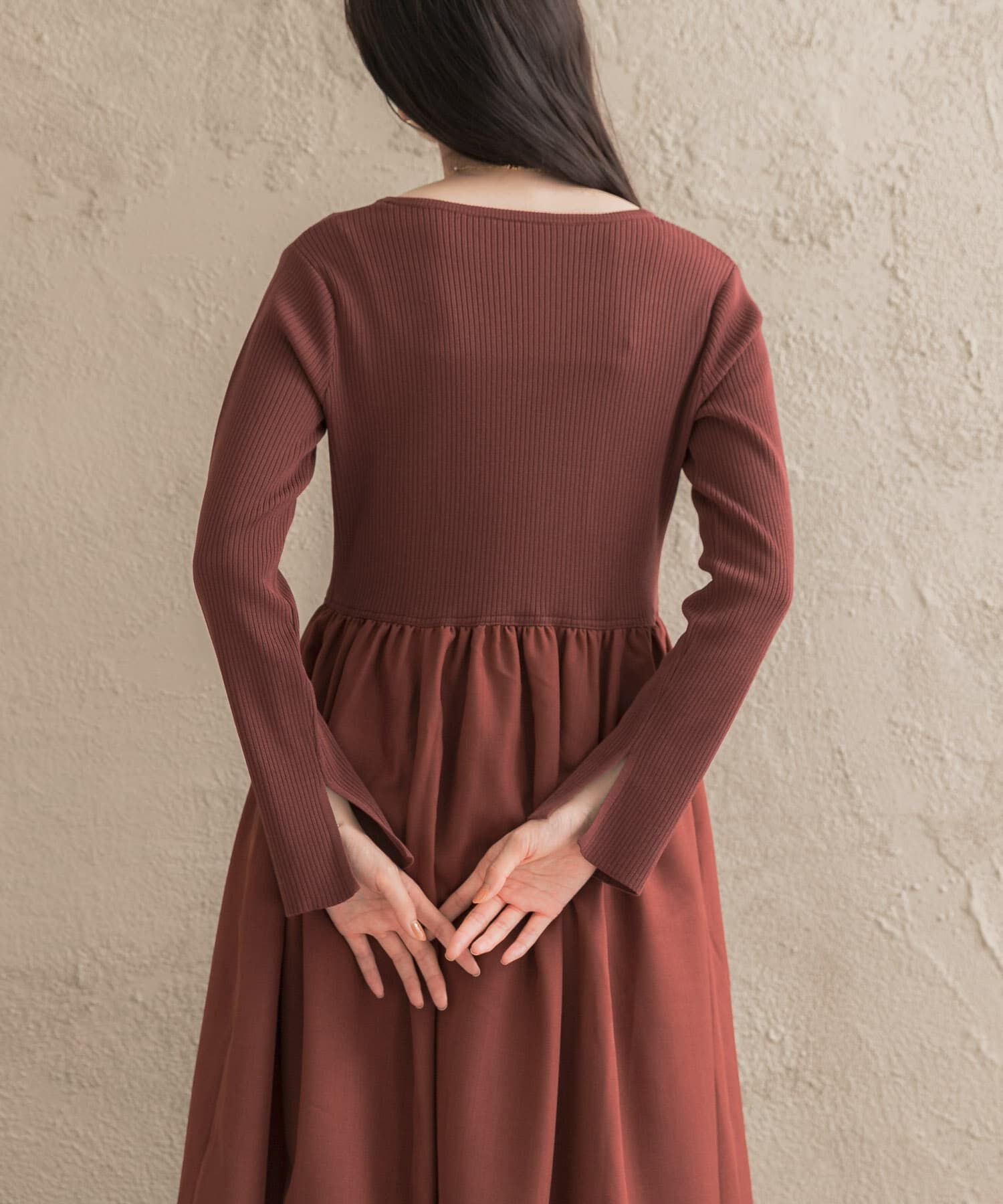 URBAN RESEARCH ROSSO「『WEB限定』キーネックドッキングワンピース」|ワンピース|