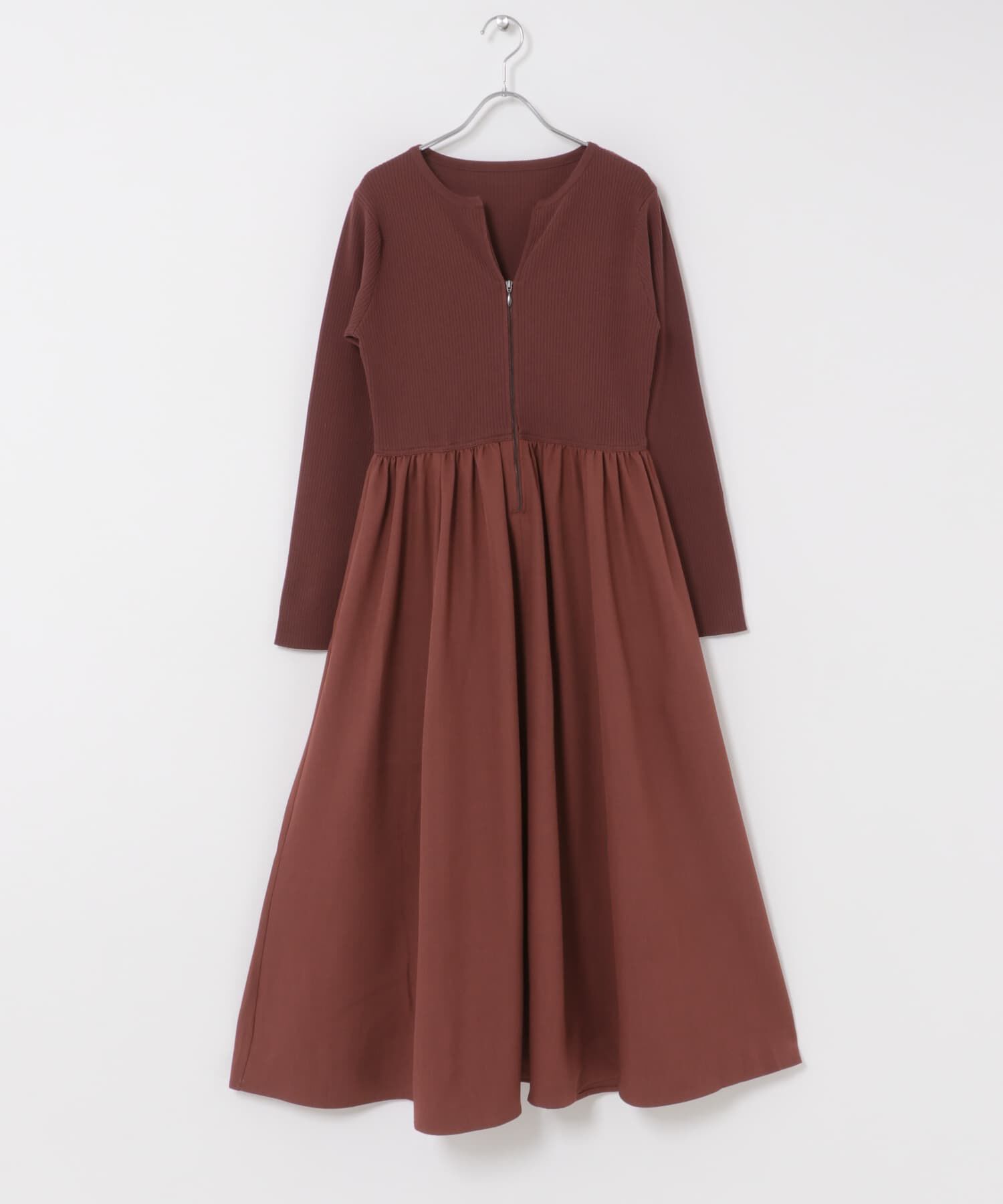 URBAN RESEARCH ROSSO「『WEB限定』キーネックドッキングワンピース」|ワンピース|
