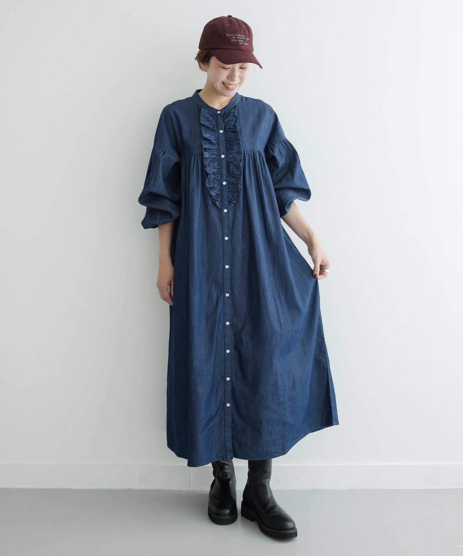 Sonny Label 「デニムフリルワンピース」|ワンピース|インディゴブルー
