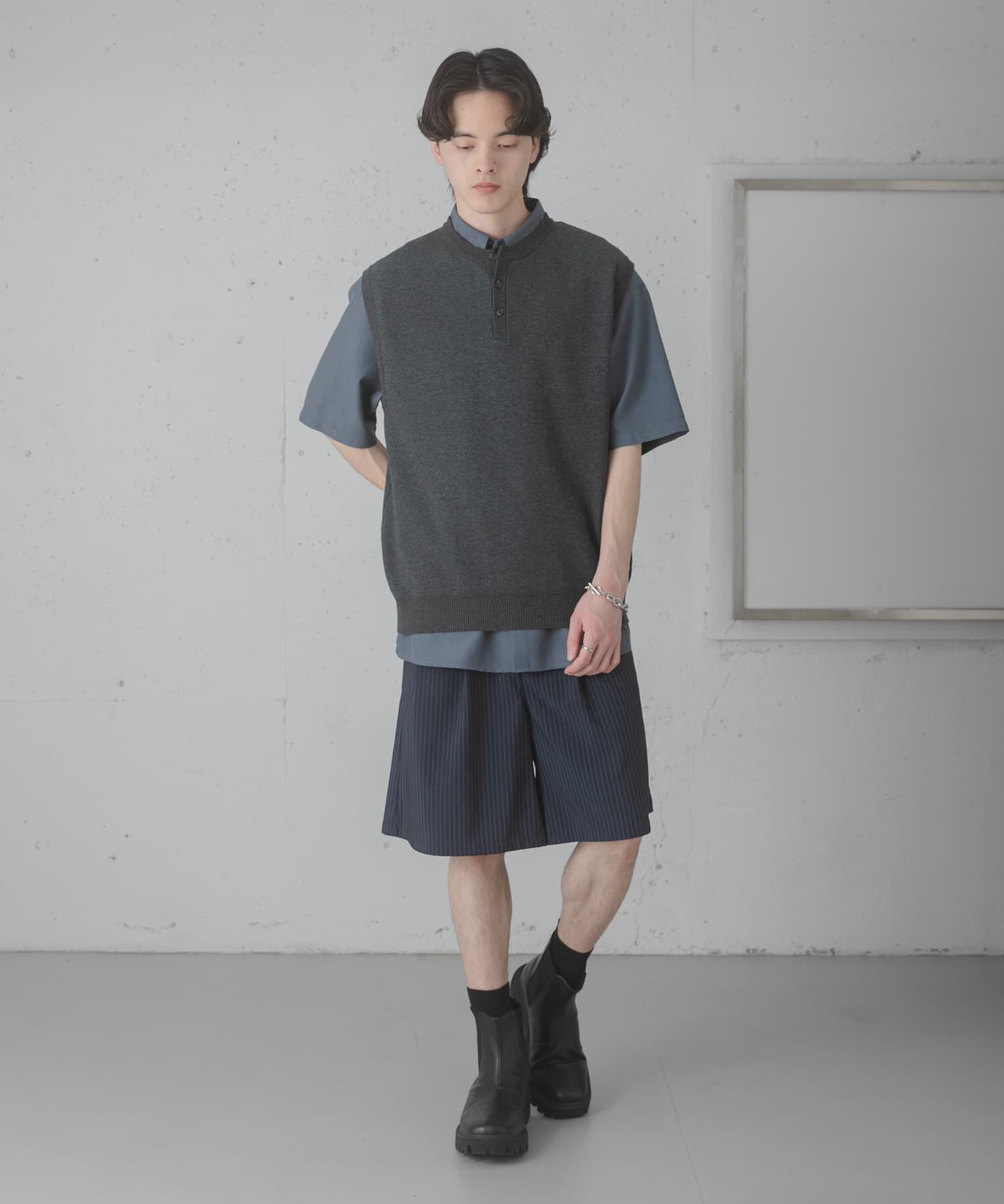 SENSE OF PLACE by URBAN RESEARCH「『洗濯可』ヘンリーネックニットベスト」|ベスト・ジレ|