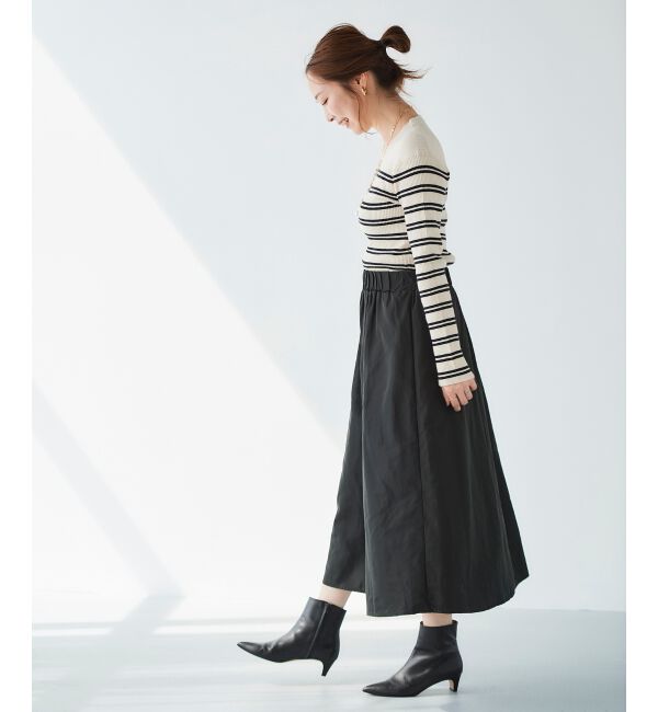 le.coeur blanc「リブニット&times;タフタドッキングワンピース」|ワンピース|