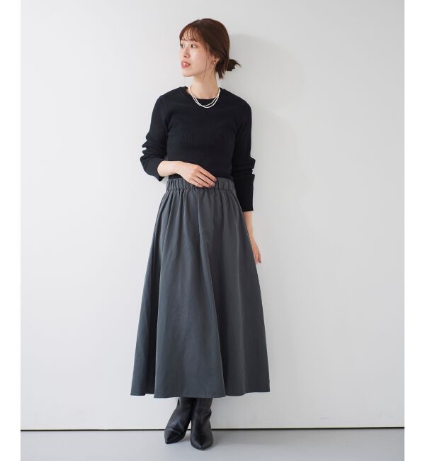 le.coeur blanc「リブニット&times;タフタドッキングワンピース」|ワンピース|