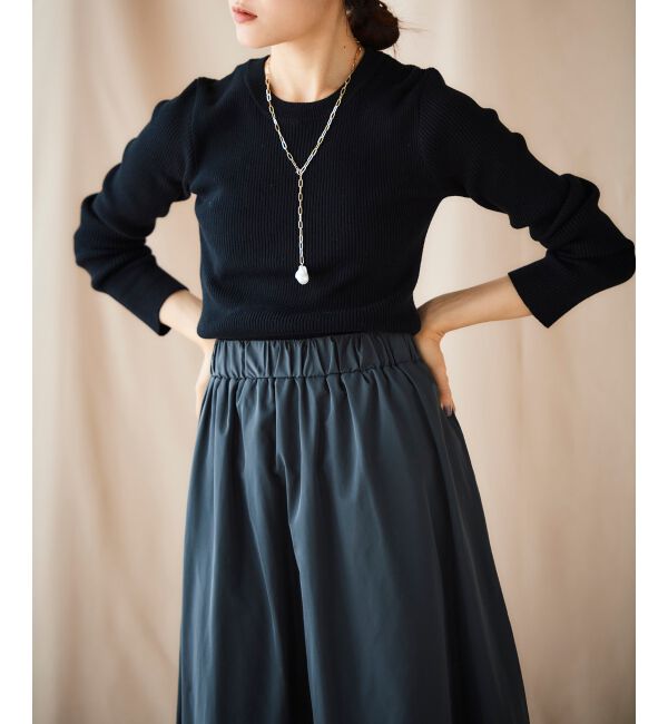 le.coeur blanc「リブニット&times;タフタドッキングワンピース」|ワンピース|
