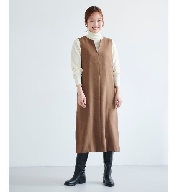  「カルゼキーネックジャンパースカート」|ジャンパースカート|