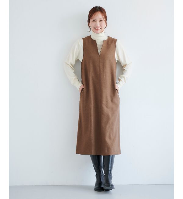  「カルゼキーネックジャンパースカート」|ジャンパースカート|