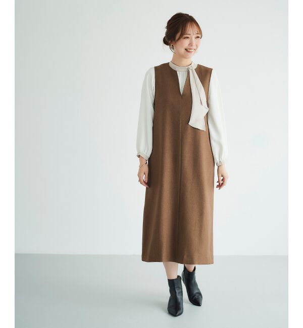  「カルゼキーネックジャンパースカート」|ジャンパースカート|