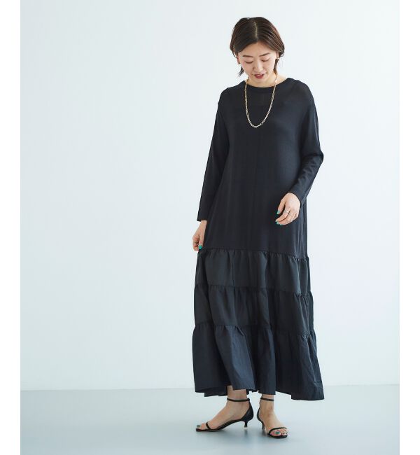 le.coeur blanc「《手洗い可能》TORRAZZO DONNAニットドッキングワンピース」|ワンピース|