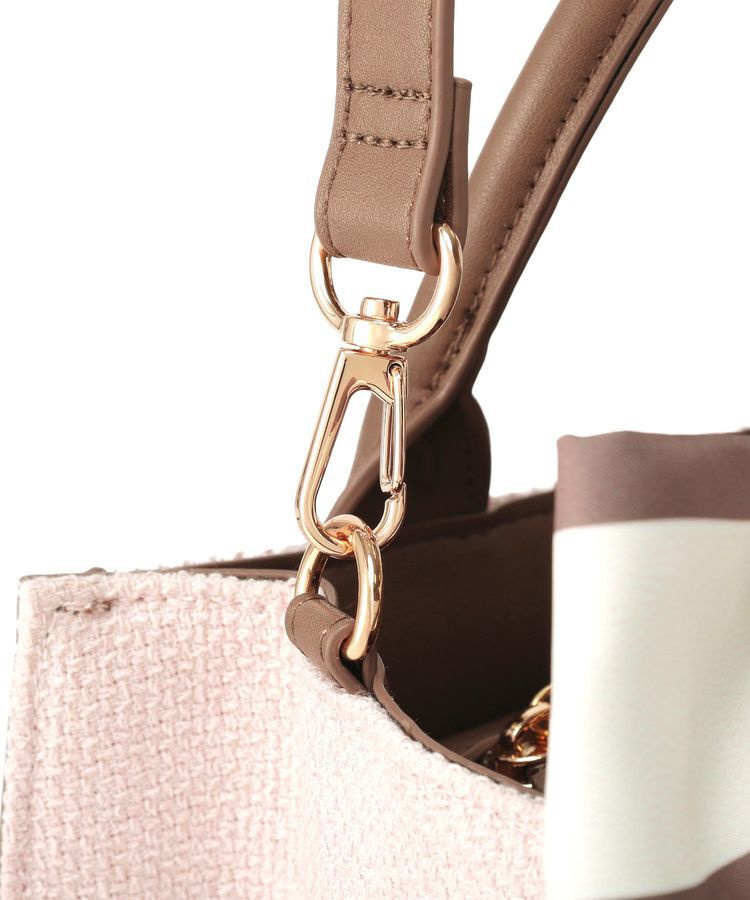 Maison de FLEUR「スカーフ付きツイードスクエア2Wayトート」|トートバッグ|
