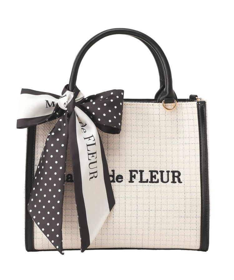 Maison de FLEUR「スカーフ付きツイードスクエア2Wayトート」|トートバッグ|
