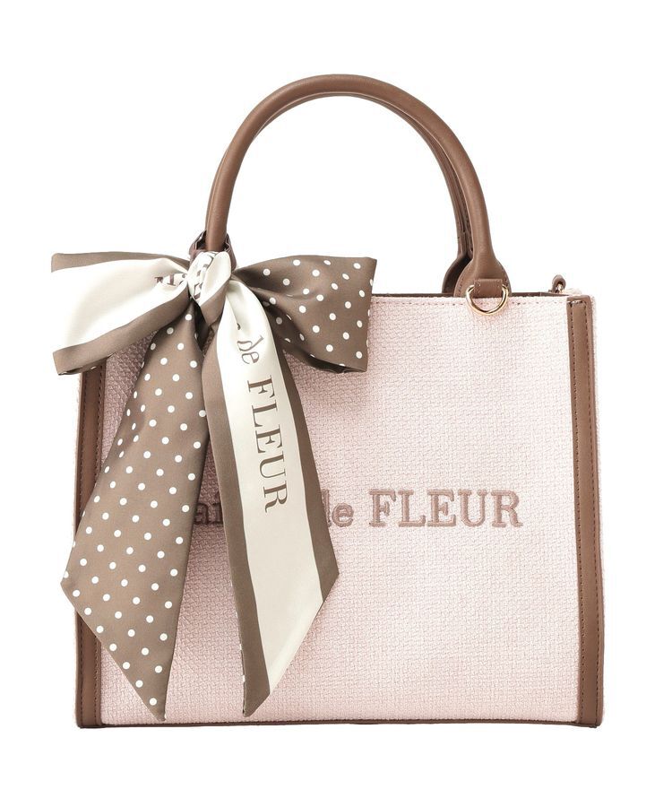 Maison de FLEUR「スカーフ付きツイードスクエア2Wayトート」|トートバッグ|