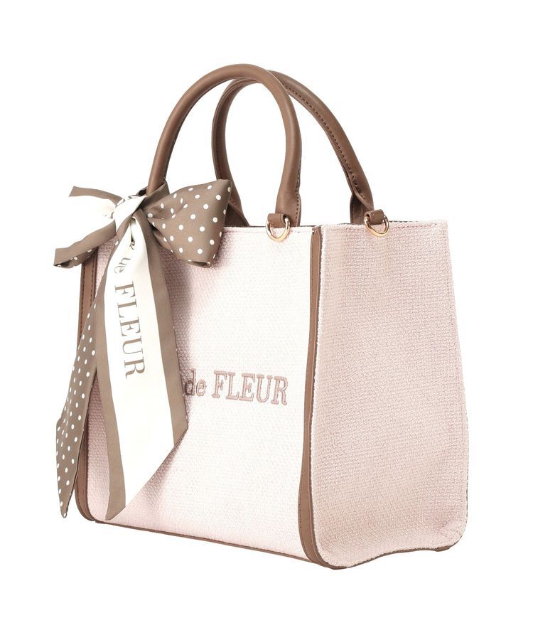 Maison de FLEUR「スカーフ付きツイードスクエア2Wayトート」|トートバッグ|