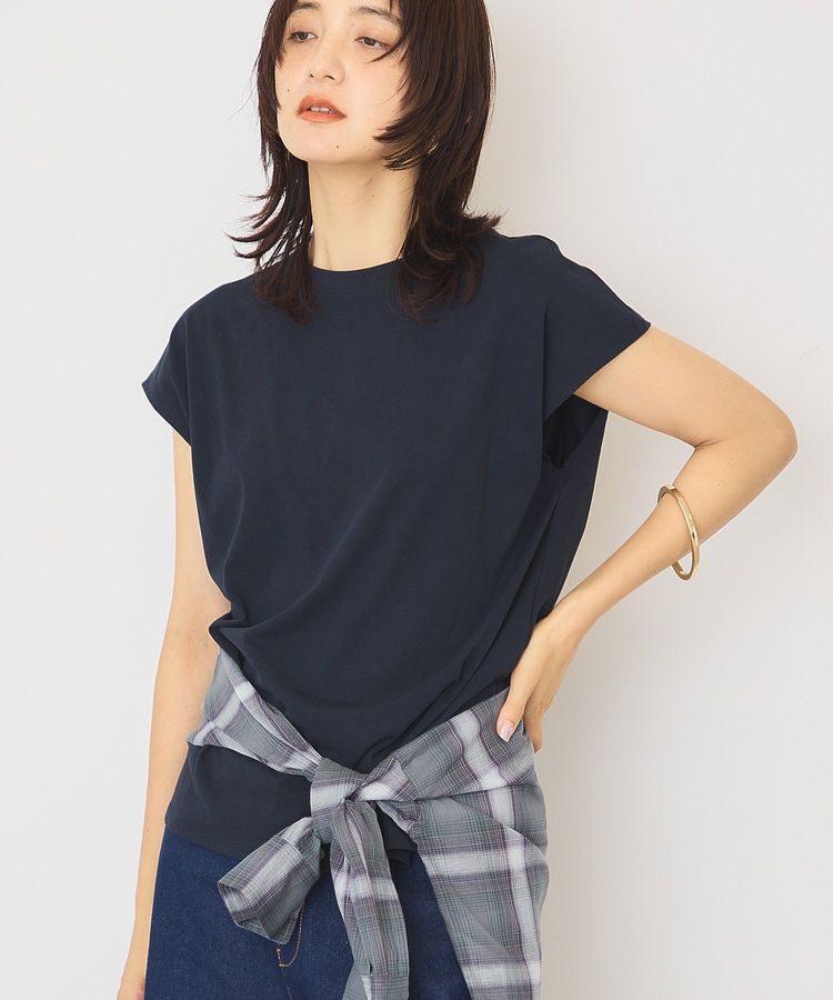 AMERICAN HOLIC「【近赤外線カット・UVカット】フレンチスリーブプルオーバー」|Tシャツ・カットソー|Dark Navy