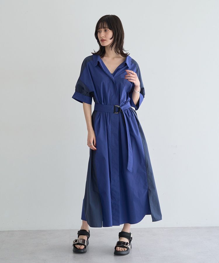 Editt by YECCA VECCA「ベルト付きスキッパーシャツワンピース」|ワンピース|