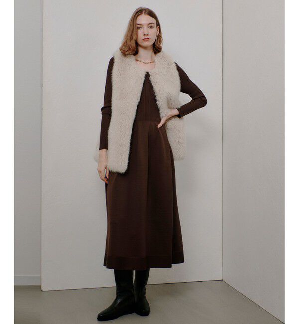 allureville「ウエストマークコクーンニットワンピース」|ワンピース|