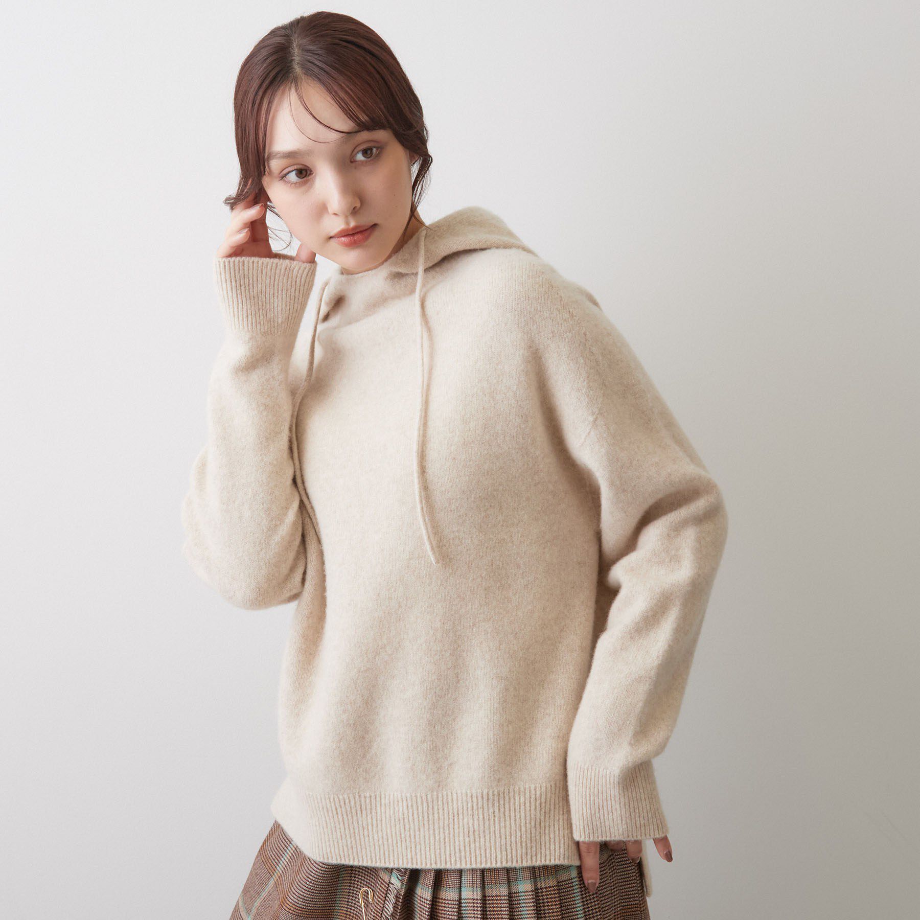 DRESSTERIOR「カシミヤブレンドフードニット」|ニット・セーター|