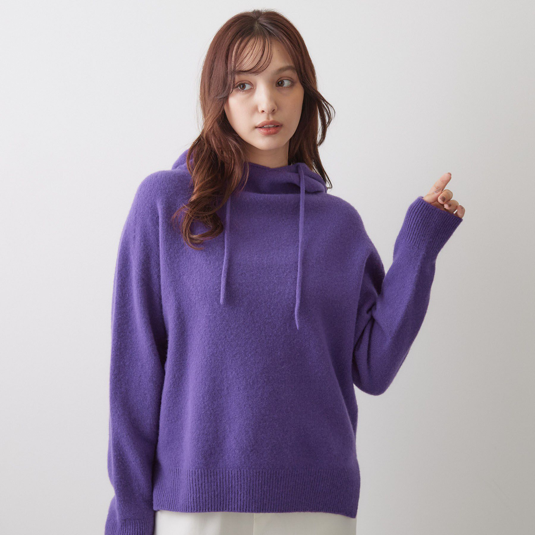 DRESSTERIOR「カシミヤブレンドフードニット」|ニット・セーター|