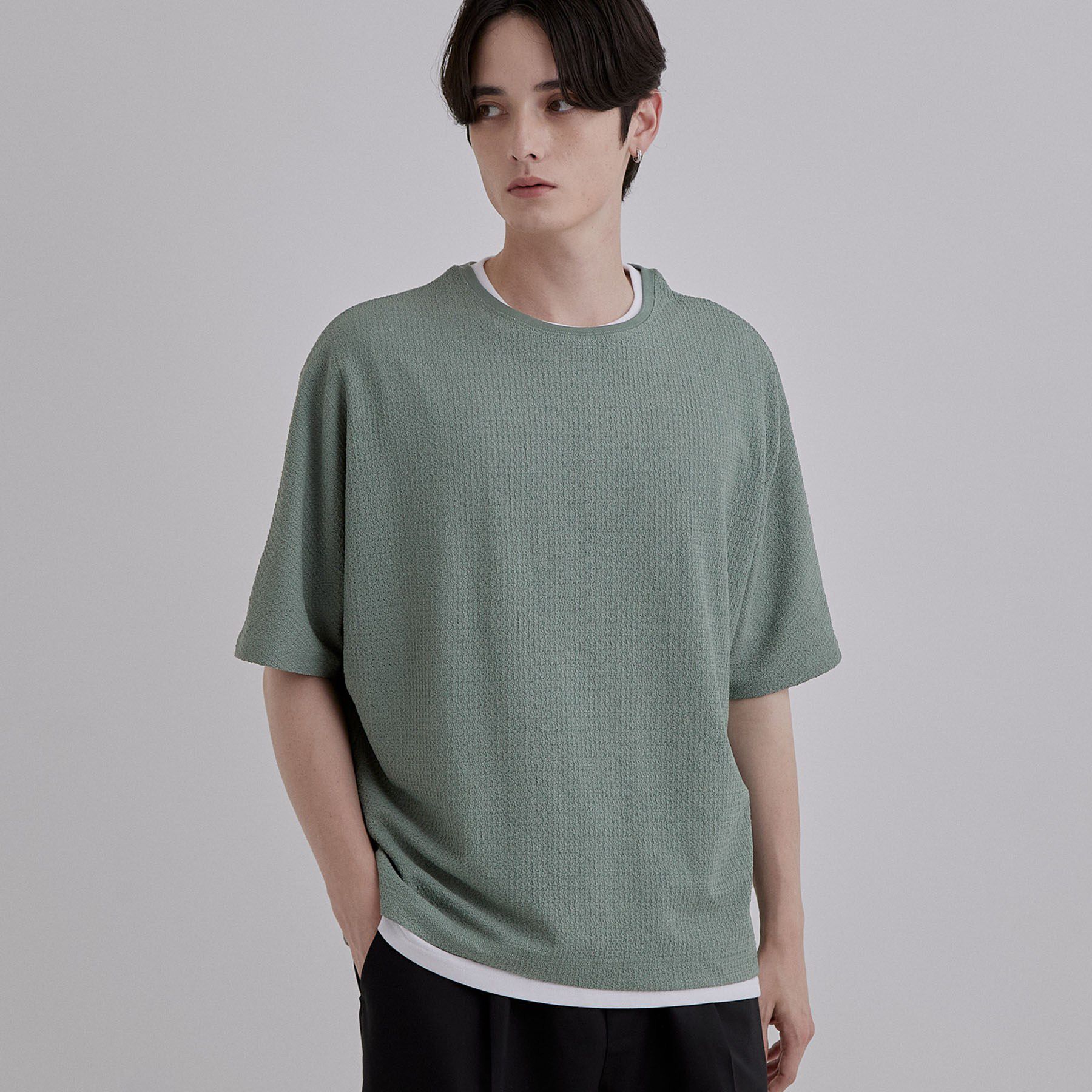 tk.TAKEO KIKUCHI「【2点セット】アンサンブルドルマン」|Tシャツ・カットソー|オリーブグリーン(0