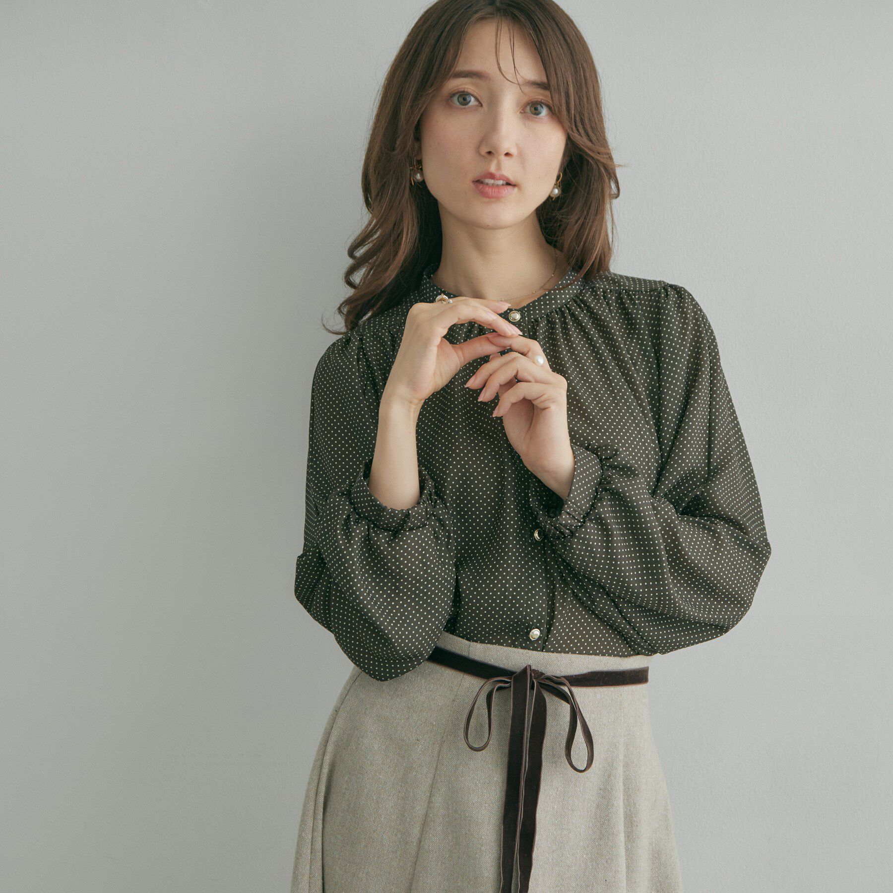 Couture broach「ドットプリントブラウス」|シャツ・ブラウス|