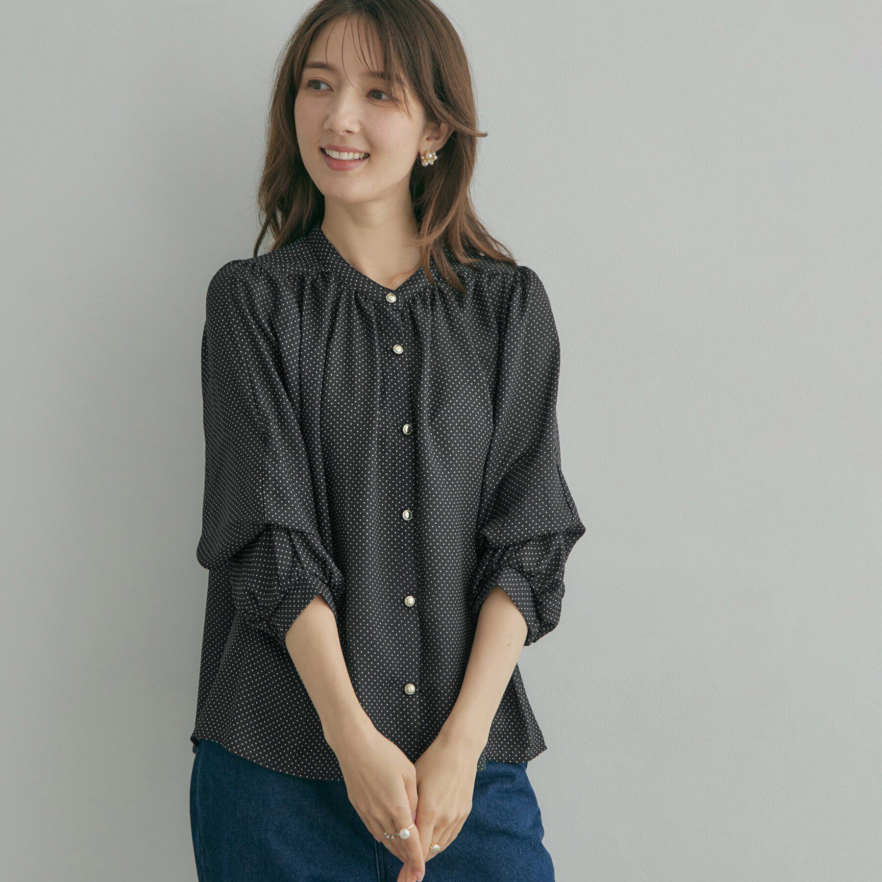 Couture broach「ドットプリントブラウス」|シャツ・ブラウス|