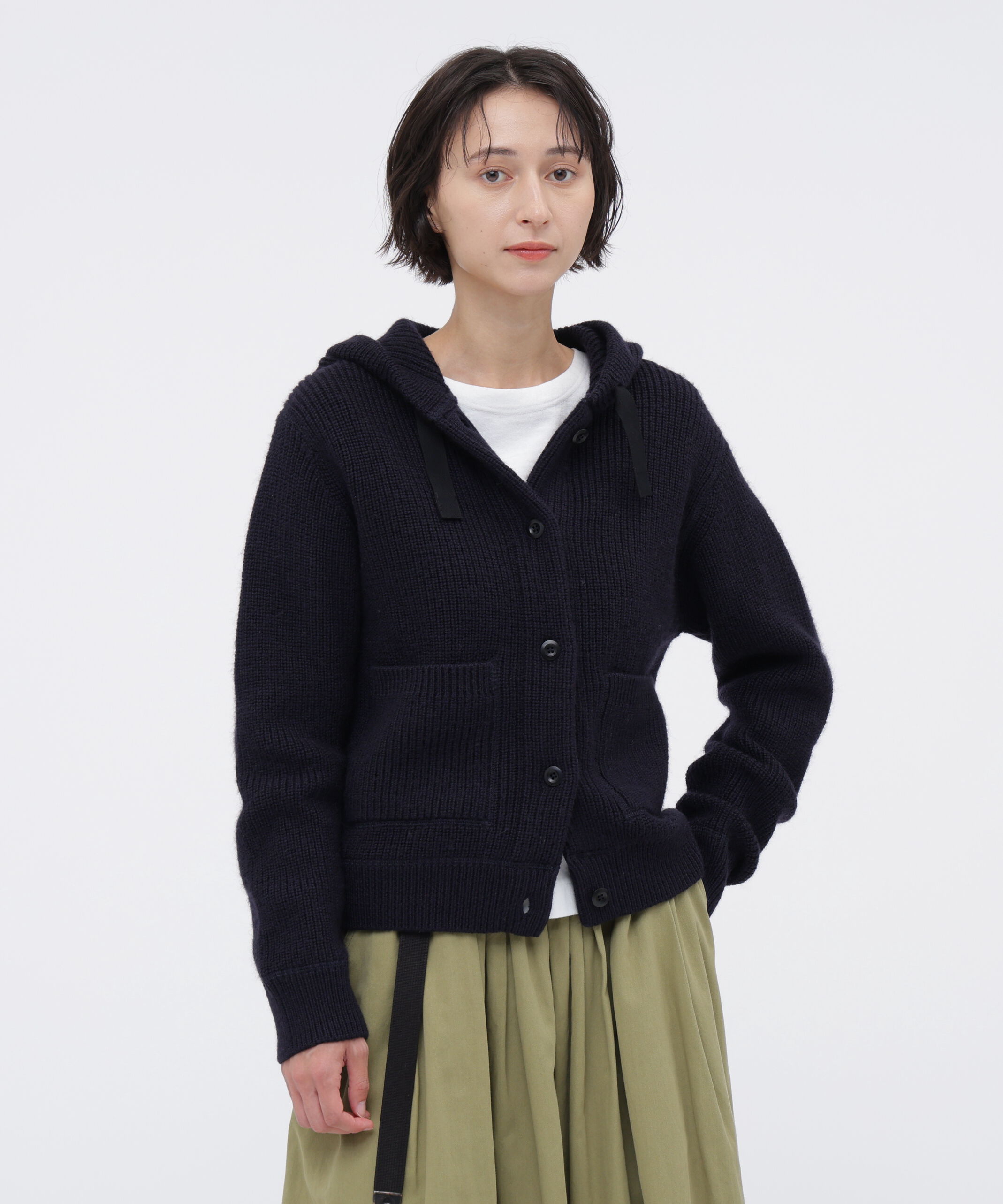 MHL.「BRITISH MERINO KNITWEAR」|ニット・セーター|DARK NAVY1