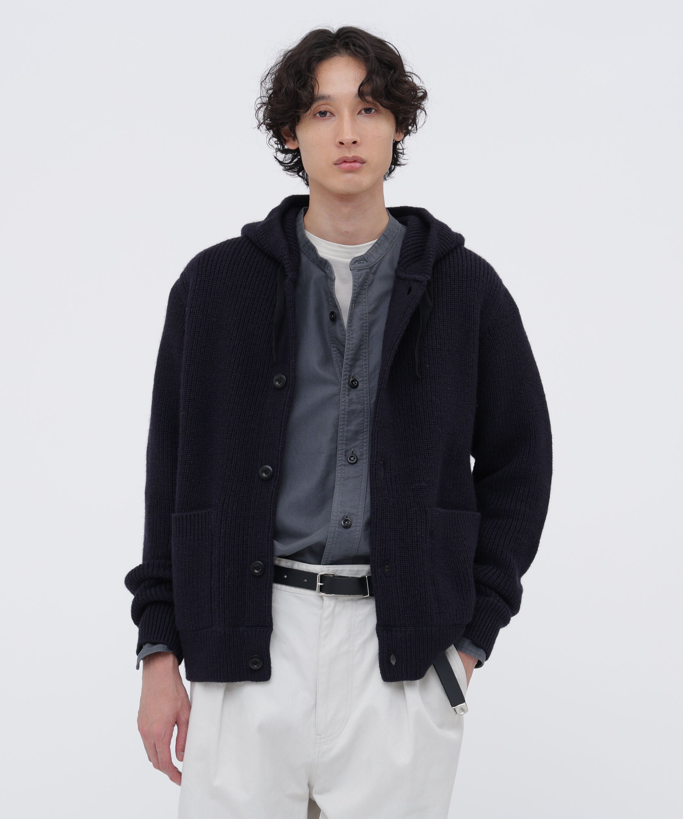 MHL.「BRITISH MERINO KNITWEAR」|ニット・セーター|DARK NAVY1