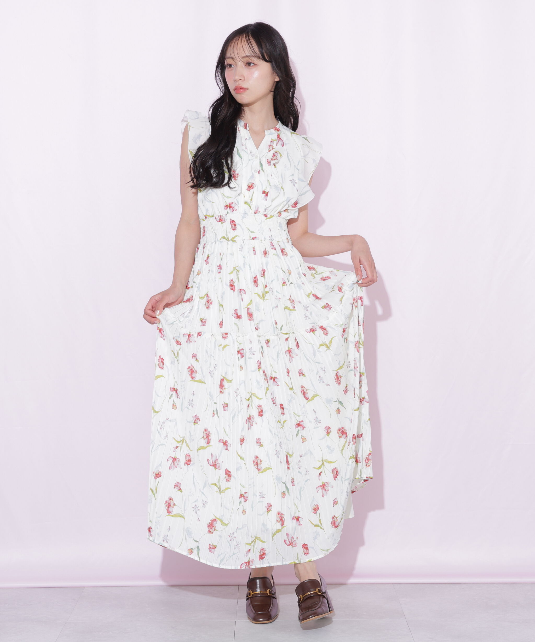  「シフォンプリーツワンピース」|ワンピース|