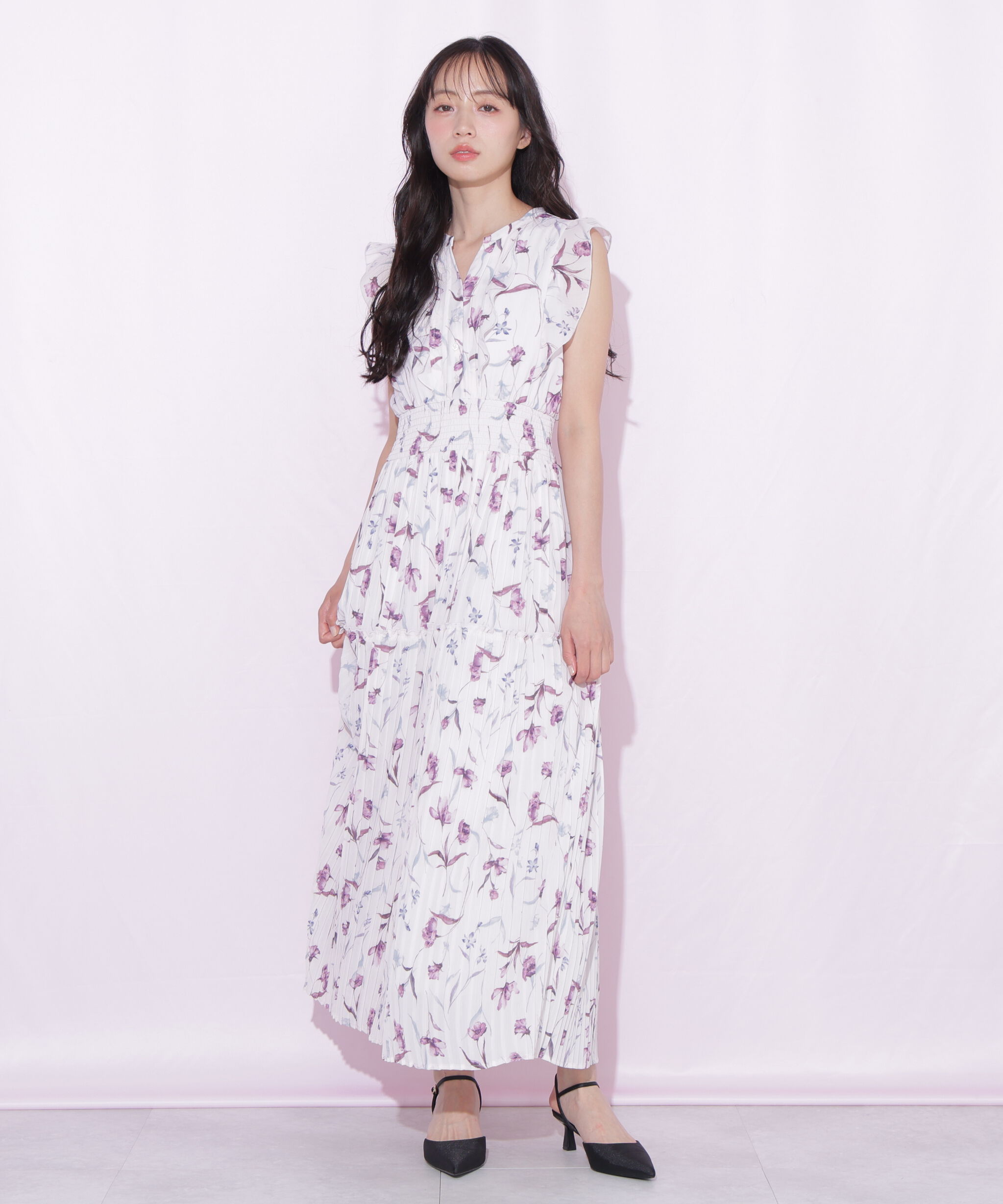 「シフォンプリーツワンピース」|ワンピース|