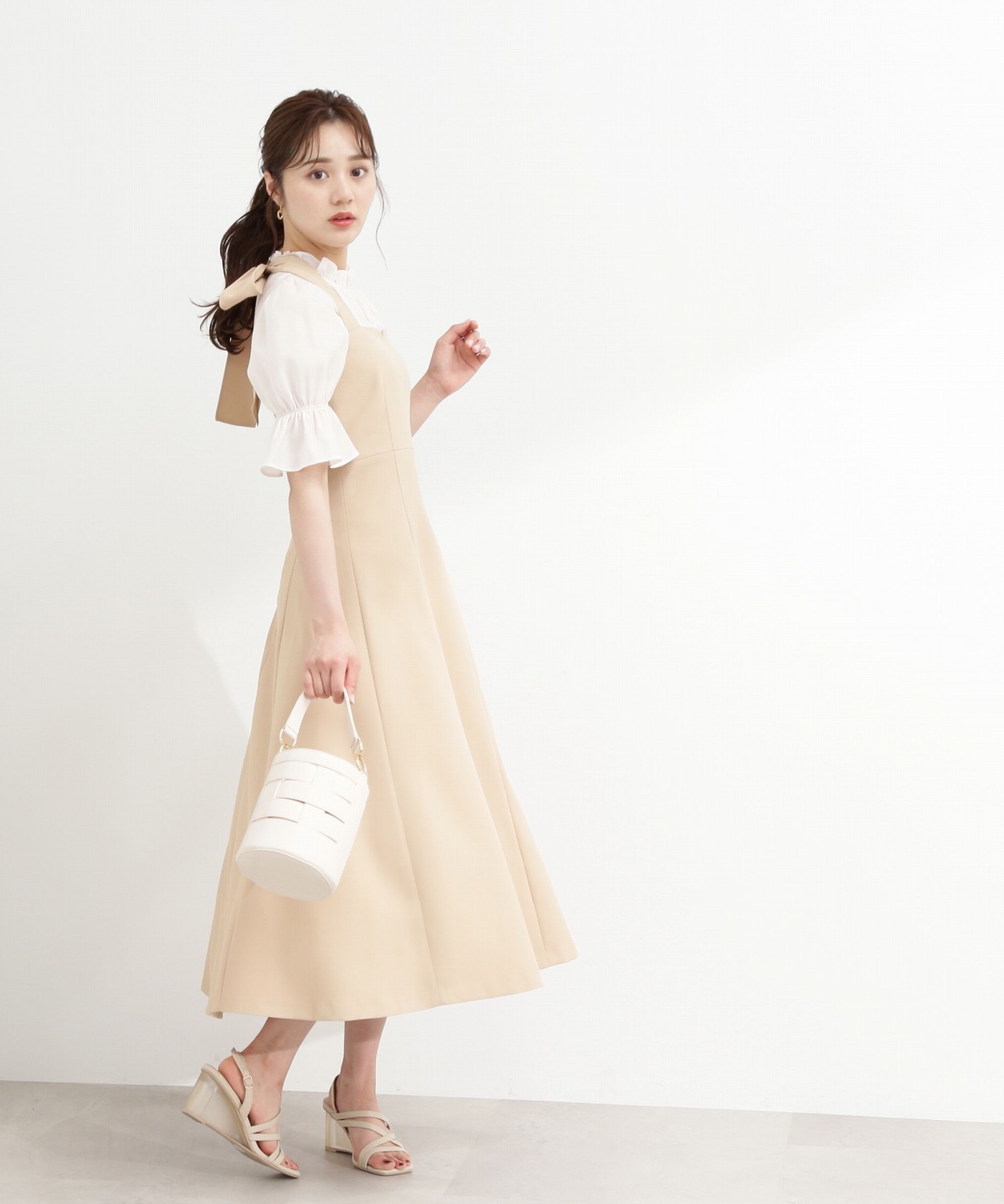 PROPORTION BODY DRESSING「ホルターネックジャンスカ」|ワンピース|ベージュ