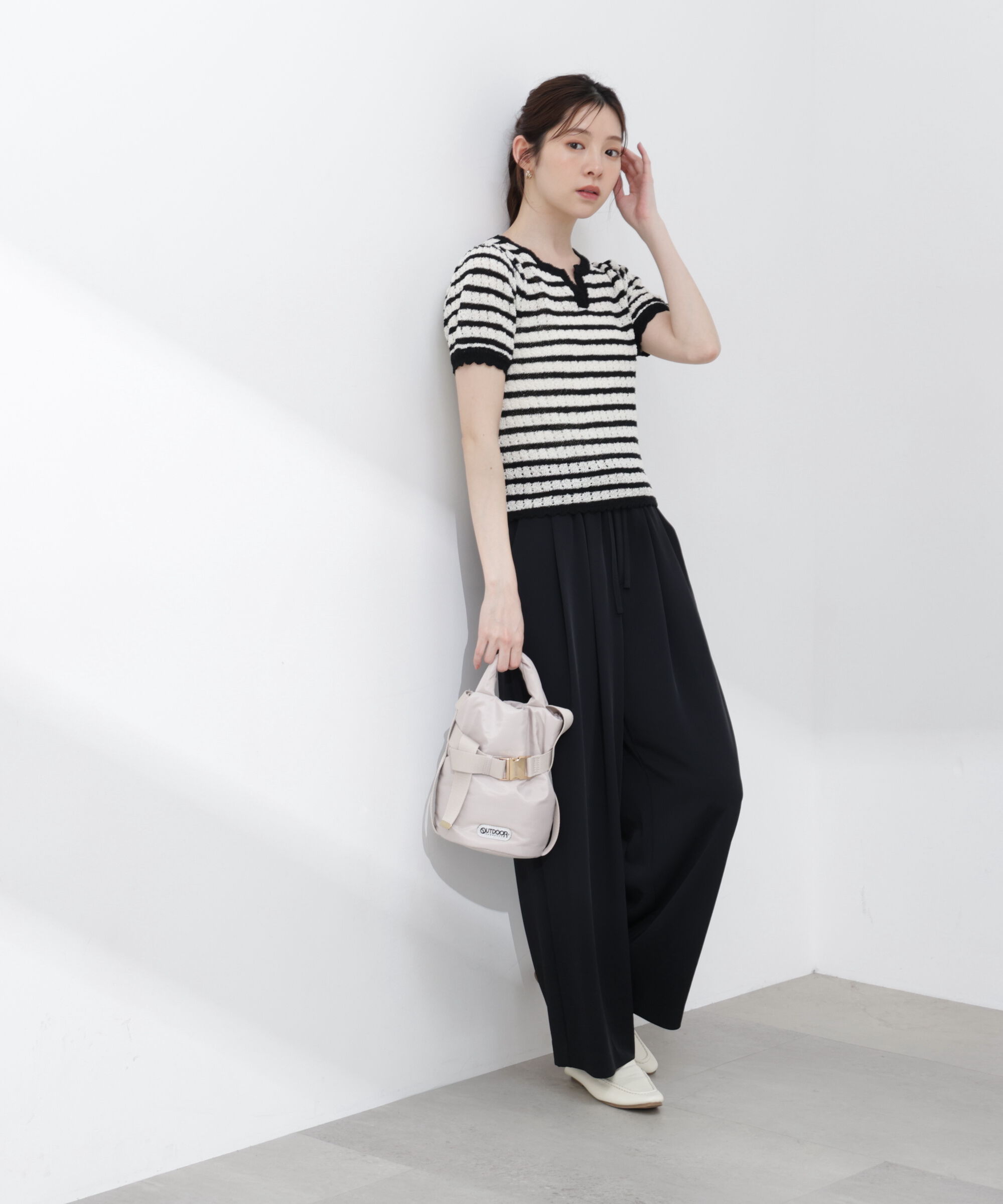 PROPORTION BODY DRESSING「ヘンリーネック透かし編みニット 26SS」|ニット・セーター|