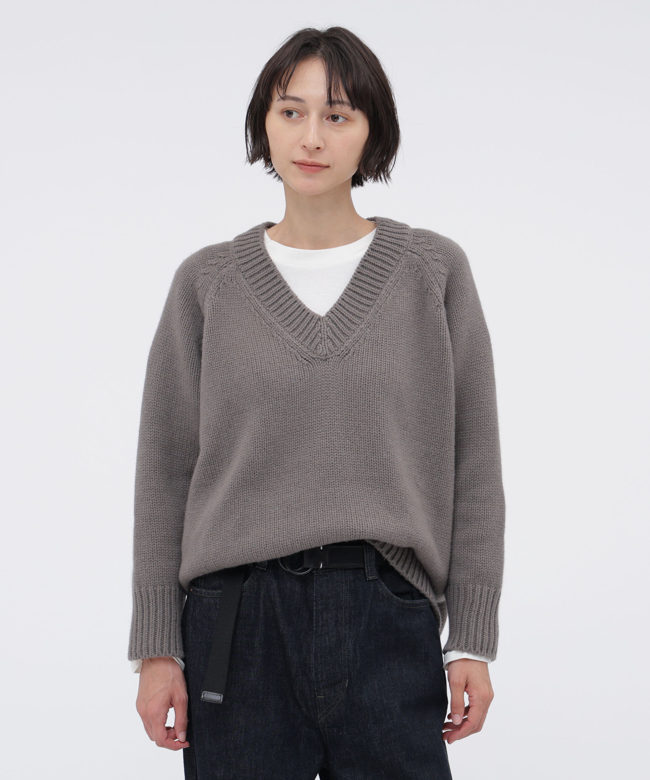  「SOFT WOOL KNITWEAR」|ニット・セーター|MID GREY2