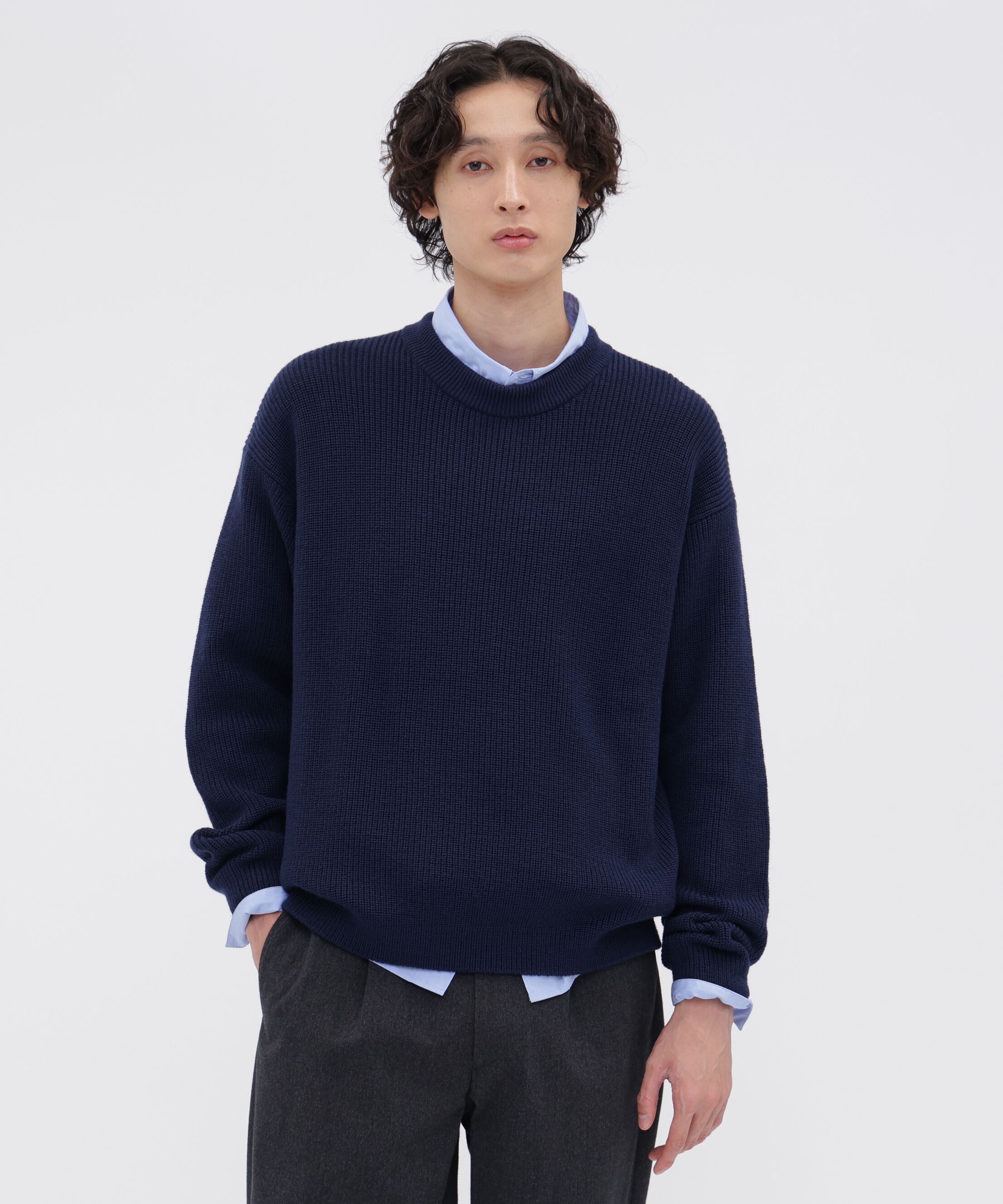 MARGARET HOWELL「MERINO WOOL KNITWEAR」|ニット・セーター|DARK BLUE4