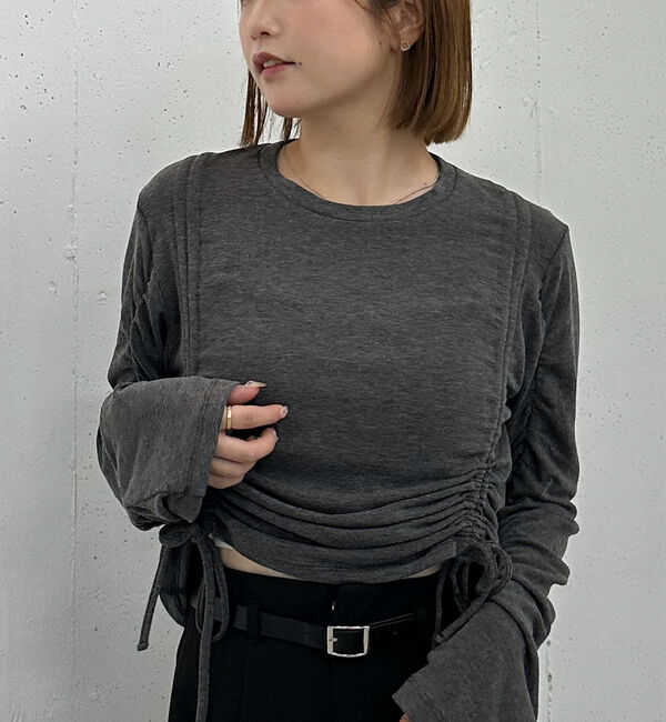 archives「ドロストギャザーカットＴＯＰＳ」|Tシャツ・カットソー|CHARCOAL GRAY