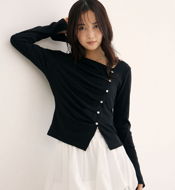 archives「【ＯＮかわ】２ｗａｙアシメボタンカットＴＯＰＳ」|Tシャツ・カットソー|