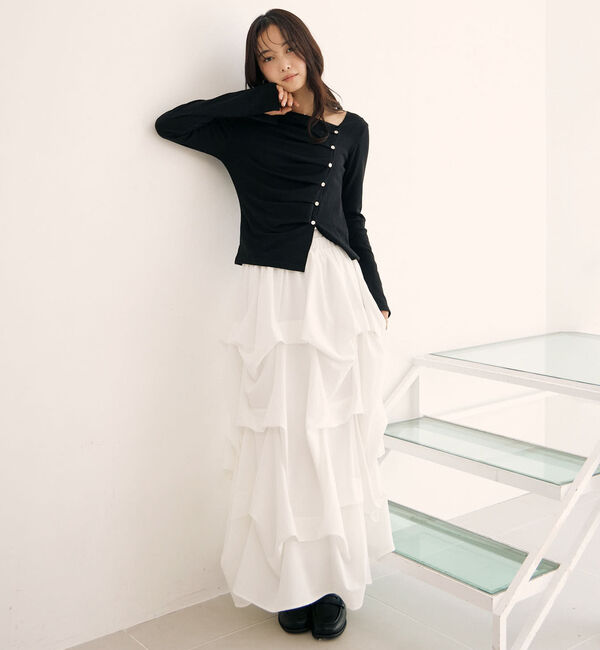 archives「【ＯＮかわ】２ｗａｙアシメボタンカットＴＯＰＳ」|Tシャツ・カットソー|