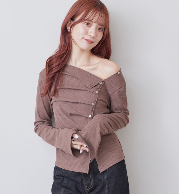 archives「【ＯＮかわ】２ｗａｙアシメボタンカットＴＯＰＳ」|Tシャツ・カットソー|MOCHA