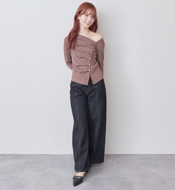 archives「【ＯＮかわ】２ｗａｙアシメボタンカットＴＯＰＳ」|Tシャツ・カットソー|