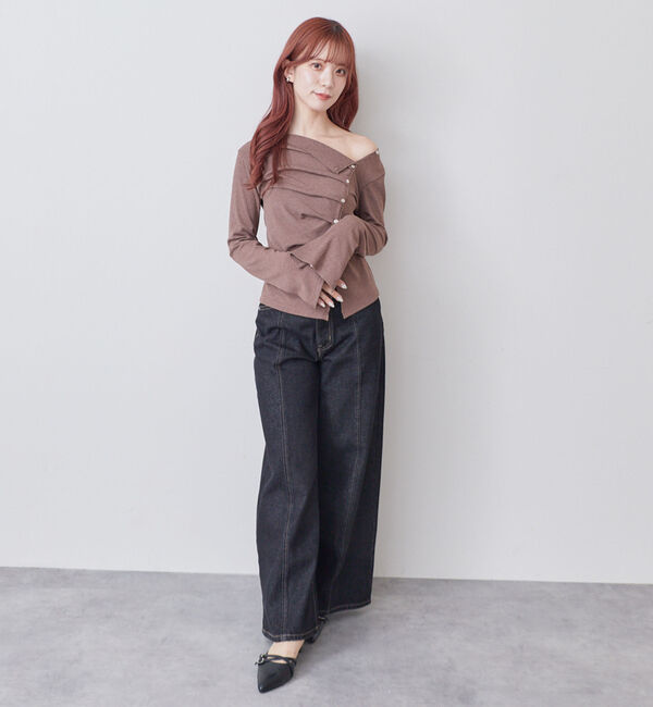 archives「【ＯＮかわ】２ｗａｙアシメボタンカットＴＯＰＳ」|Tシャツ・カットソー|